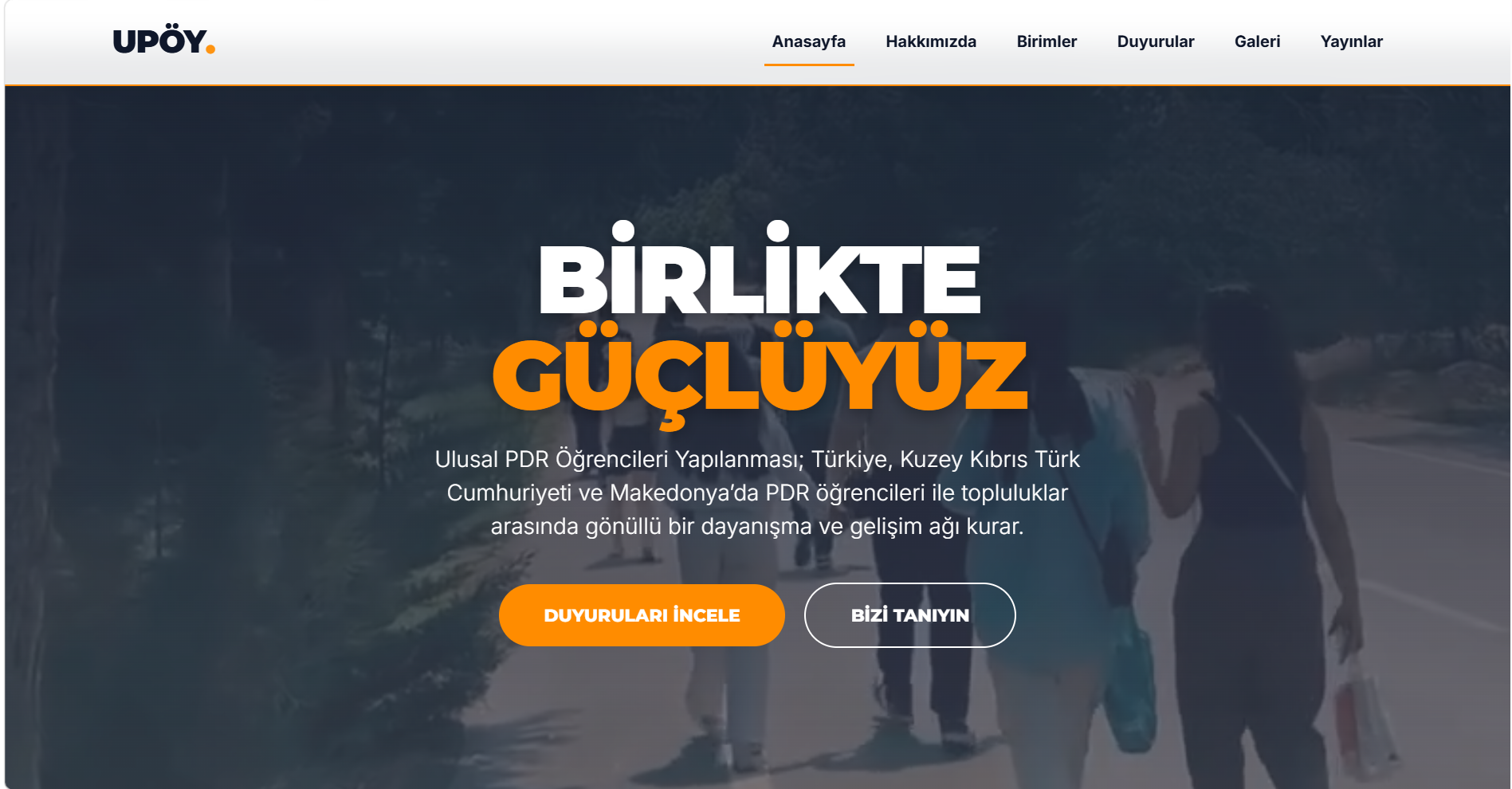 UPÖY topluluk web sitesi ekran görüntüsü